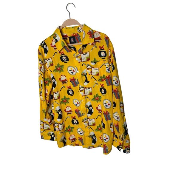 NFL Apparel Pittsburg Steelers Size medium long sleeve button up christmas shirt - Picture 1 of 4